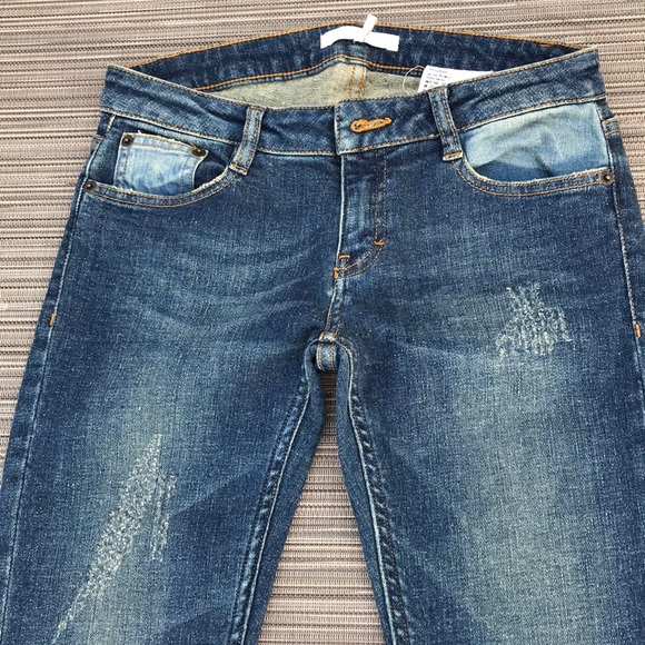 🔻Maje Distressed Patchwork Skinny Jeans Size 6 - Picture 2 of 12